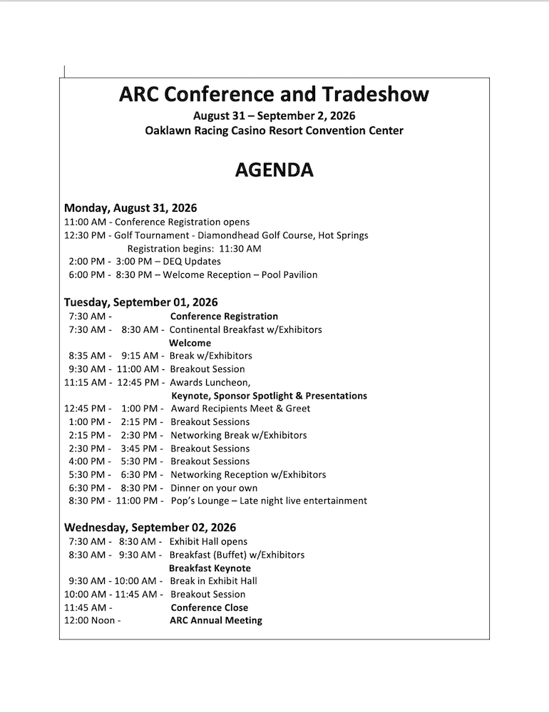 2026 ARC Conference Agendy Thumbnail